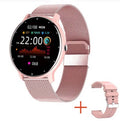 Bluetooth Smart Watch with Heart Rate, SpO₂ & Blood Pressure Monitoring – Mesh Pink