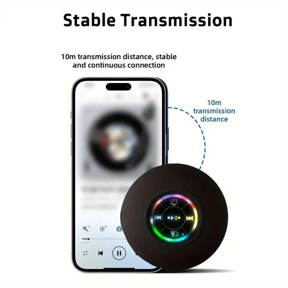 AEVYVKV IPX4 Waterproof Bluetooth Shower Speaker with Suction Cup