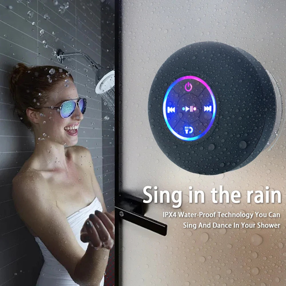 AEVYVKV IPX4 Waterproof Bluetooth Shower Speaker with Suction Cup