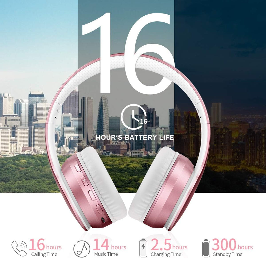 Bluetooth 5.3 Over-Ear Wireless Headphones with Mic – Foldable Stereo by LOBKIN