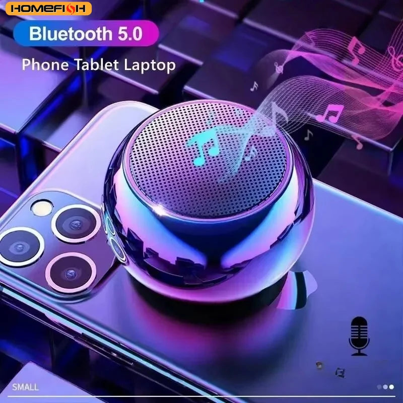 HOMEFISH Mini Bluetooth Speaker – Portable Metal Wireless Subwoofer