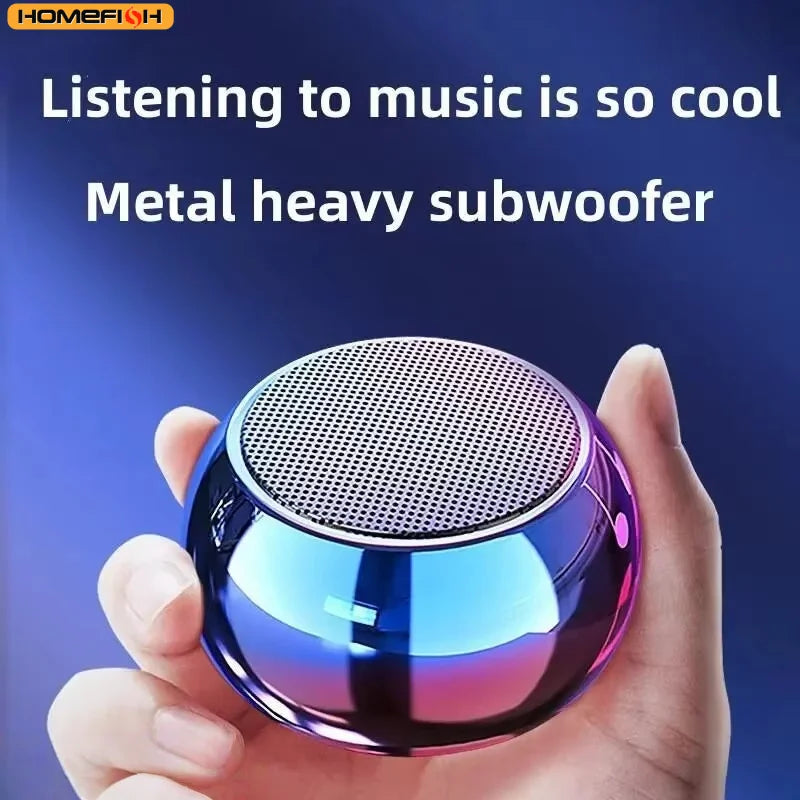 HOMEFISH Mini Bluetooth Speaker – Portable Metal Wireless Subwoofer