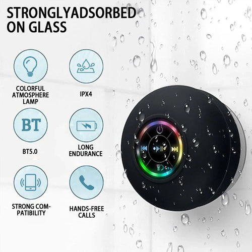 AEVYVKV IPX4 Waterproof Bluetooth Shower Speaker with Suction Cup